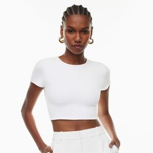 white Aritzia contour cropped tshirt L
